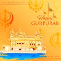 Happy Gurpurab, Guru Nanak Jayanti festival of Sikh celebration background