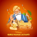 Happy Gurpurab, Guru Nanak Jayanti festival of Sikh celebration background