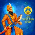 Happy Guru Gobind Singh Jayanti festival for Sikh celebration background