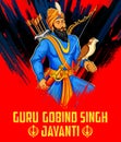 Happy Guru Gobind Singh Jayanti festival for Sikh celebration background