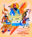 Happy Guru Gobind Singh Jayanti festival for Sikh celebration background