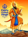 Happy Guru Gobind Singh Jayanti festival for Sikh celebration background