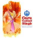 Happy Guru Gobind Singh Jayanti festival for Sikh celebration background