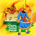 Happy Guru Gobind Singh Jayanti festival for Sikh celebration background