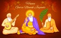 Happy Guru Nanak Jayanti festival of Sikh celebration background