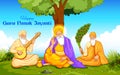 Happy Guru Nanak Jayanti festival of Sikh celebration background Royalty Free Stock Photo