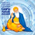 Happy Guru Nanak Jayanti festival of Sikh celebration background Royalty Free Stock Photo