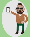 Happy guy with smartphone Royalty Free Stock Photo