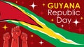 Happy Guyana republic day banner vector design celebrated on the 23rd of February every year