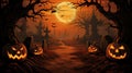 Happy hallooween backgroung flat lay composition on orange paper white pumpkins and bats