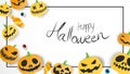 Happy halloweeen website banner poster card on white background