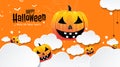 Yellow Happy Halloween banner party, Halloween Royalty Free Stock Photo