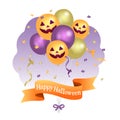 Happy halloween air balloons vector illustration Royalty Free Stock Photo