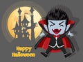 Happy Halloween. Background with Dracula Vampire castle and moon Royalty Free Stock Photo