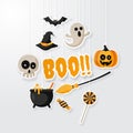 Happy Halloween Background with flat icon.