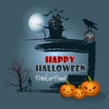 Happy Halloween background with moonlight scene Royalty Free Stock Photo
