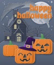 Happy Halloween Haunted House Pumpkin Background Royalty Free Stock Photo