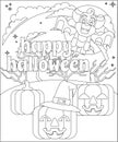 Happy Halloween Vampire Bat Pumpkin Coloring Page Royalty Free Stock Photo