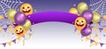 Happy Halloween | Balloons and ribbon banner vector illustration  no text Royalty Free Stock Photo