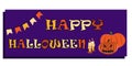Happy halloween banner, great design for any purposes. Banner, poster, greeting card. Holiday card. Vector illustration Royalty Free Stock Photo