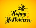 Happy Halloween banner. Hand drawn lettering Royalty Free Stock Photo