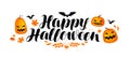 Happy Halloween banner. Handwritten lettering, calligraphy vector illustration Royalty Free Stock Photo