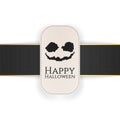 Happy Halloween Banner with Text and spooky Face