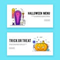 Happy halloween banners set. Royalty Free Stock Photo