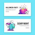 Happy halloween banners set. Royalty Free Stock Photo