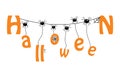 HAPPY HALLOWEEN BATS SPIDER WEB Royalty Free Stock Photo