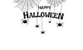 HAPPY HALLOWEEN BATS SPIDER WEB TEXT Royalty Free Stock Photo