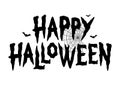 HAPPY HALLOWEEN BATS SPIDER WEB TEXT BANNER Royalty Free Stock Photo