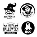 Happy Halloween black and white design collections Royalty Free Stock Photo