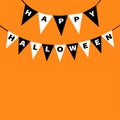 Happy Halloween card. Bunting flags pack letters. Flag garland. Party decoration element. Royalty Free Stock Photo