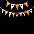 Happy Halloween card. Bunting flags pack letters. Flag garland Royalty Free Stock Photo