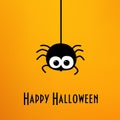 Image of Orange Halloween background with spider | CreepyHalloweenImages