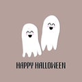 Happy halloween cardcute ghosts