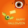 Happy Halloween card with cute monsters Royalty Free Stock Photo