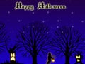 Happy halloween card with dark forrest Royalty Free Stock Photo