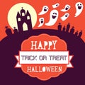 Happy halloween card design. vector illustration