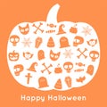 Happy halloween pumpkin card and icon