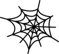 Spider web Svg vector illustration isolated on white background. Web silhouette. Halloween design Royalty Free Stock Photo