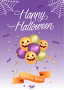 Happy halloween card portrait template vector illustration Royalty Free Stock Photo