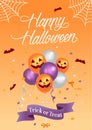 Happy halloween card portrait template vector illustration Royalty Free Stock Photo