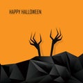 Happy halloween card template. Zombie ghost hands Royalty Free Stock Photo