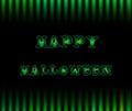 Happy halloween card with text on black and green gradation