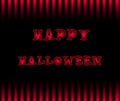 Happy Halloween Card With Text On Black And Red Gradation Stripe