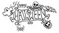 Happy Halloween Cartoon Sign Royalty Free Stock Photo