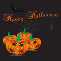 Happy halloween carved pumpkins and scary background eps10 Royalty Free Stock Photo