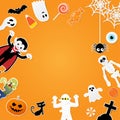 Happy halloween characters in cartoon style Royalty Free Stock Photo